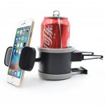 Wholesale Universal Air Vent Drink Bottle Cradle Car Mount Holder (Black Gray)